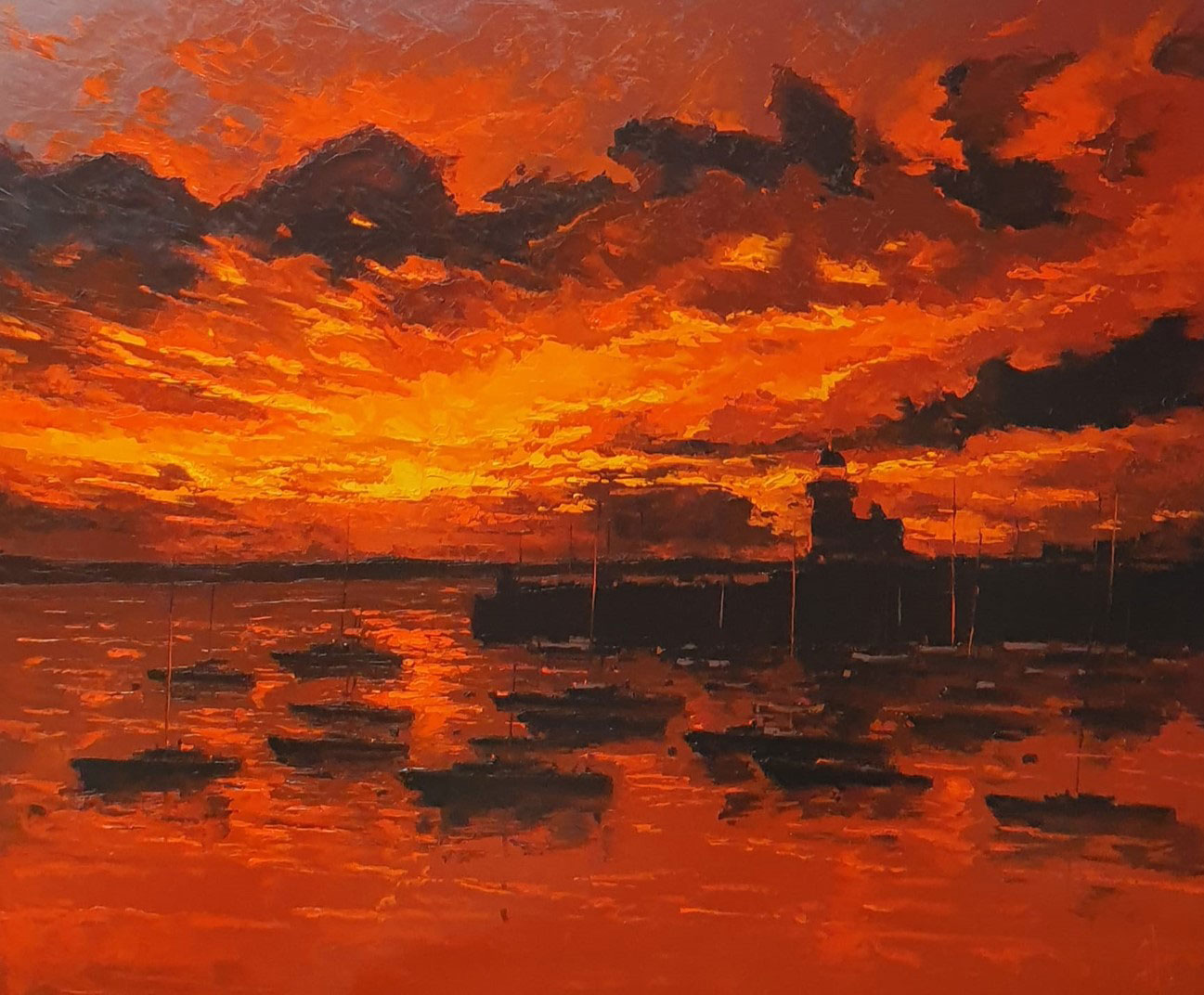 Alan Somers - Fiery Sky Over The Lighthouse